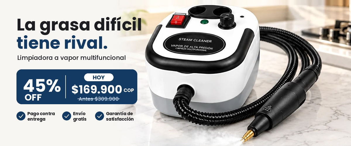 Limpiador a Vapor Multifuncional - Limpia la Grasa y Suciedad "Imposible" en Segundos