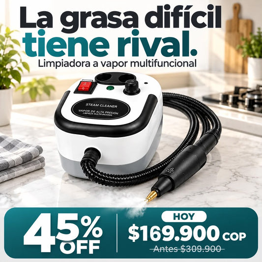 Limpiador a Vapor Multifuncional - Limpia la Grasa y Suciedad "Imposible" en Segundos