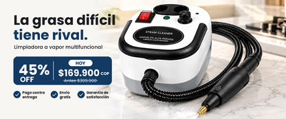 Limpiador a Vapor Multifuncional - Limpia la Grasa y Suciedad "Imposible" en Segundos