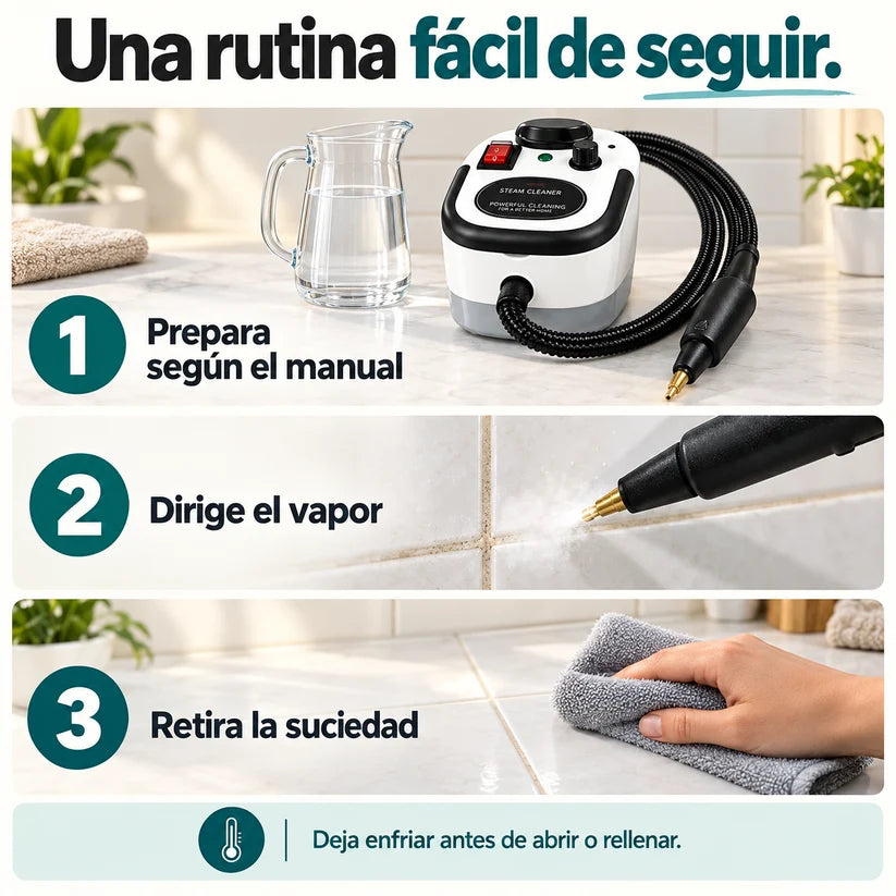 Limpiador a Vapor Multifuncional - Limpia la Grasa y Suciedad "Imposible" en Segundos